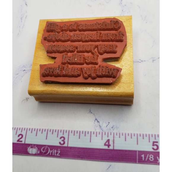 Stampin’ Up! Christmas Is A Gift From Heaven Above Wood Mounted Rubber Stamp - Picture 2 of 7